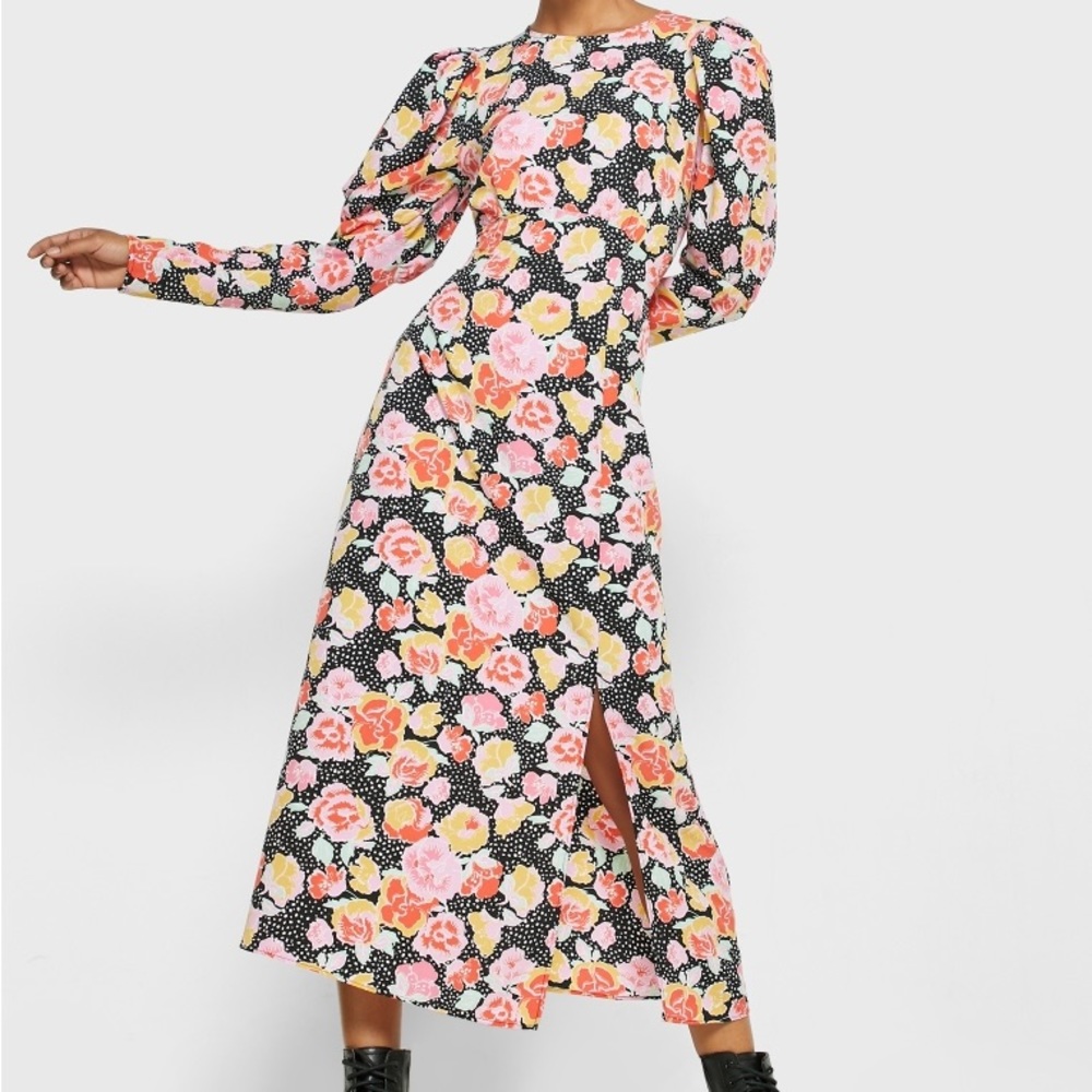 TOPSHOP "Pastel Dream Puff Sleeve Midi dress" size: 4